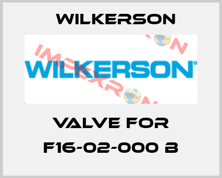 valve for F16-02-000 B Wilkerson